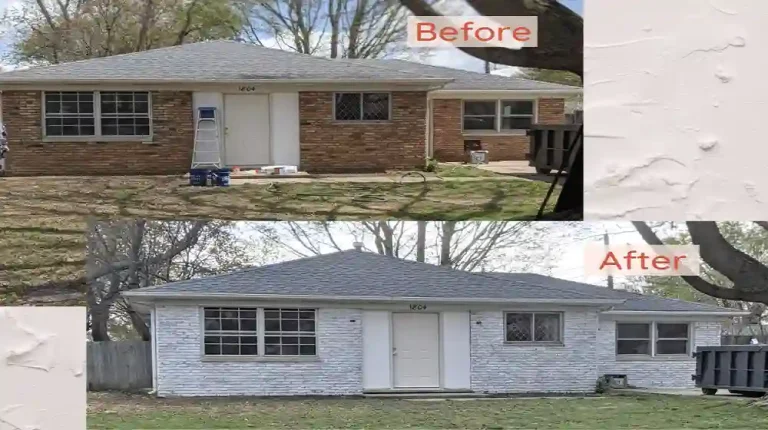 Before and After Limewash Brick