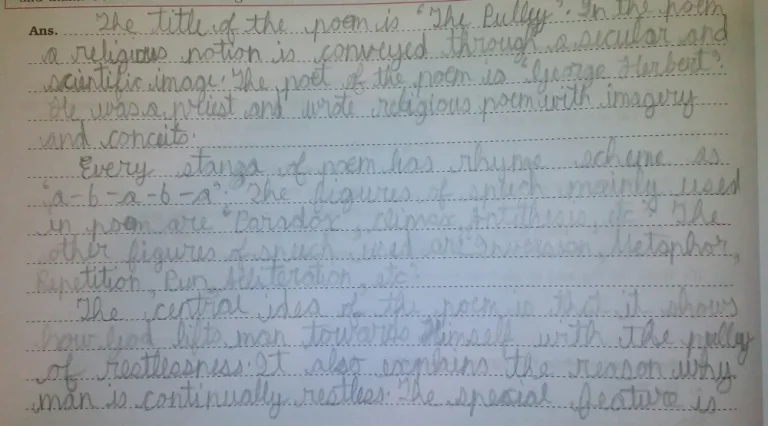 The Pulley Poem Appreciation