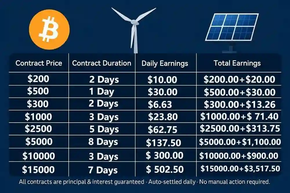 BTC Miner Contract Display